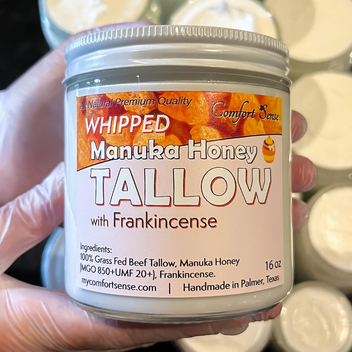 Frankincense Whipped Beef Tallow Cream with Manuka Honey