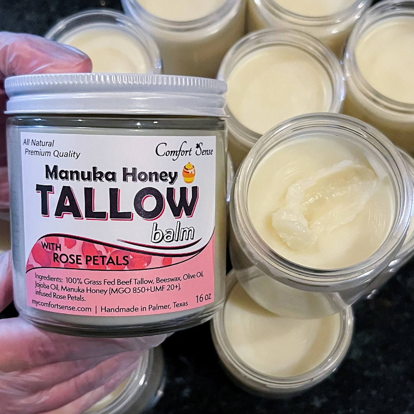 Rose Beef Tallow Balm with Manuka Honey