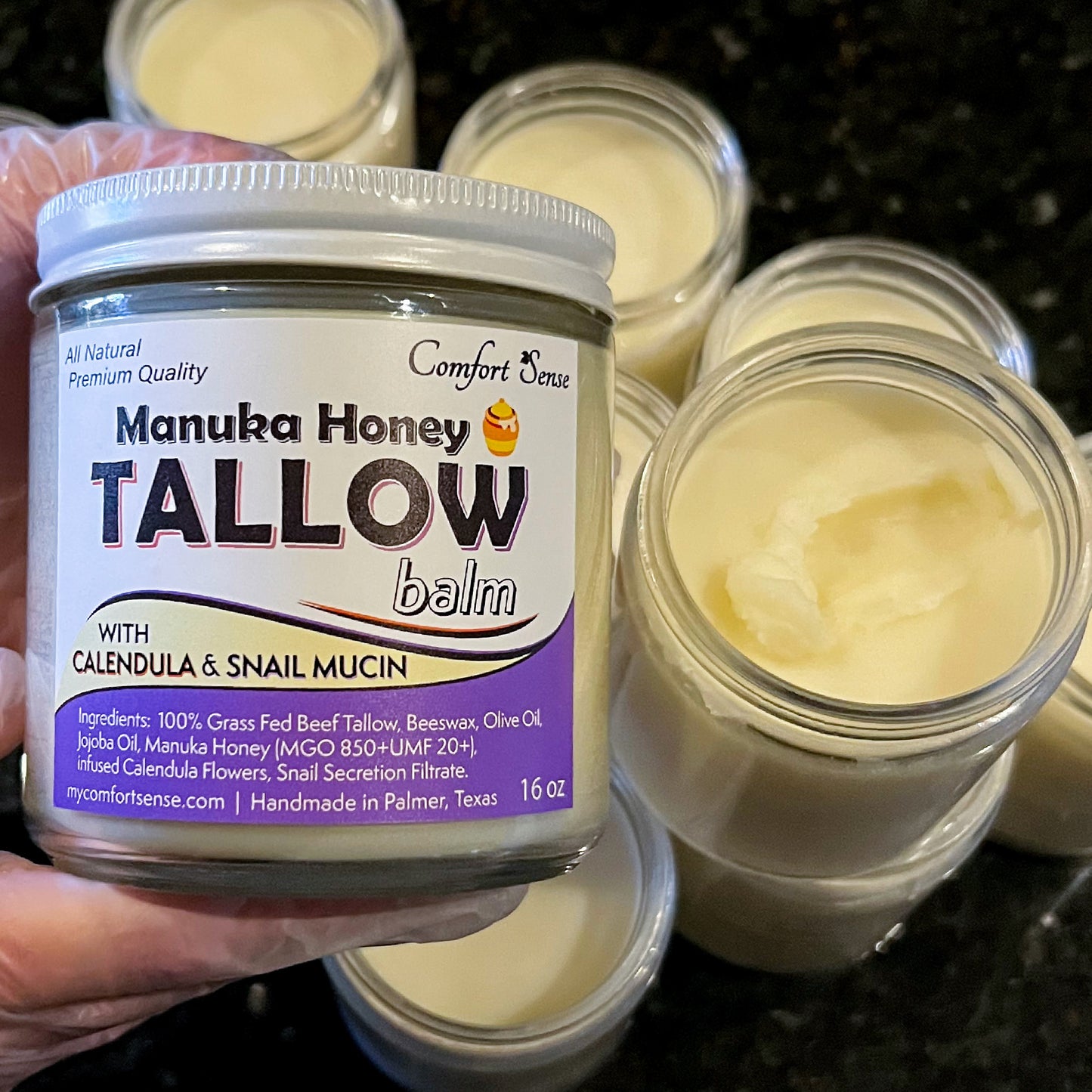 Snail Mucin & Calendula Beef Tallow Balm with Manuka Honey