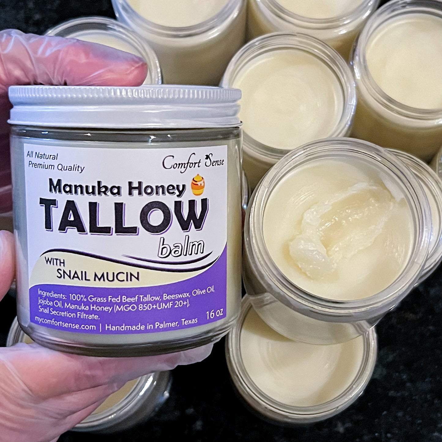 Snail Mucin Beef Tallow Balm with Manuka Honey