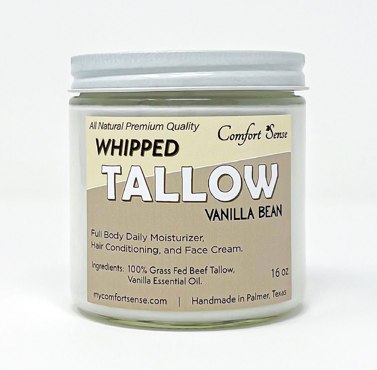 Vanilla Bean Whipped Tallow 16 oz Grass Fed