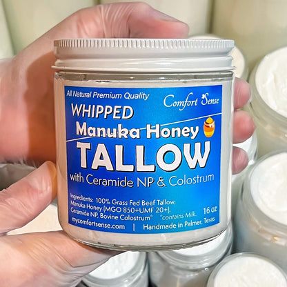 Ceramide & Colostrum Whipped Beef Tallow Cream with Manuka Honey