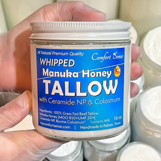 Ceramide & Colostrum Whipped Beef Tallow Cream with Manuka Honey