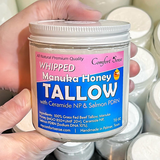 Ceramide & Salmon PDRN Whipped Beef Tallow Cream with Manuka Honey