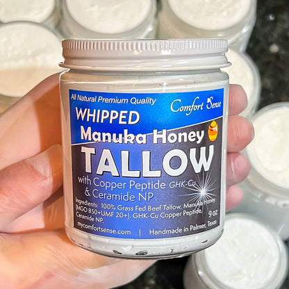 Copper Peptide & Ceramide Whipped Beef Tallow Cream with Manuka Honey
