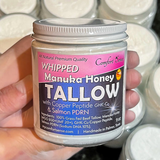 Copper Peptide & Salmon PDRN Whipped Beef Tallow Cream with Manuka Honey