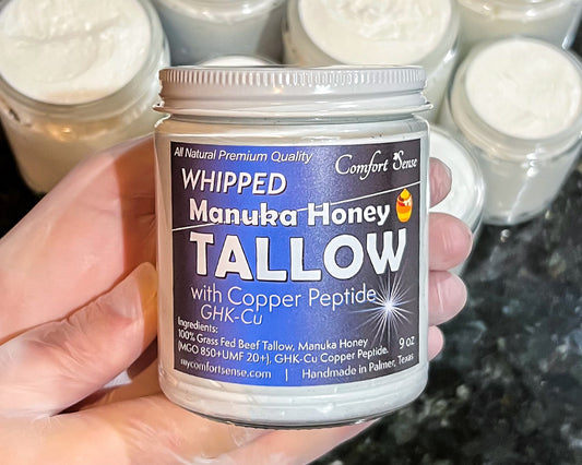 Copper Peptide Whipped Beef Tallow Cream with Manuka Honey