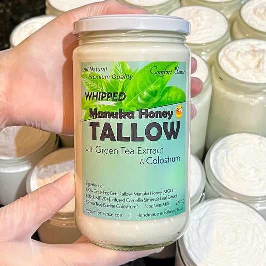 Green Tea Extract Colostrum Whipped Beef Tallow Cream with Manuka Honey