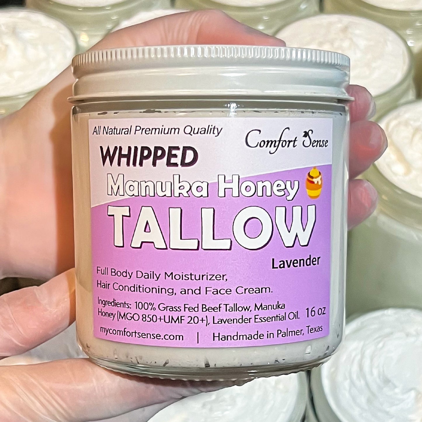 Lavender Whipped Beef Tallow Cream with Manuka Honey