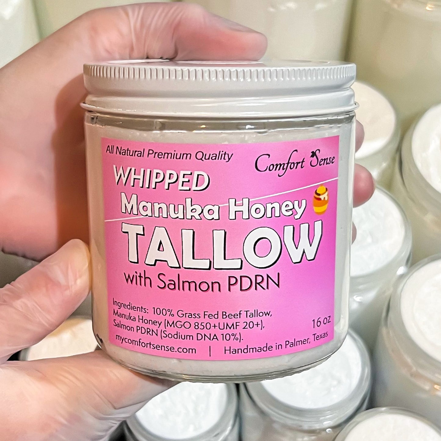 Salmon PDRN Whipped Beef Tallow Cream with Manuka Honey