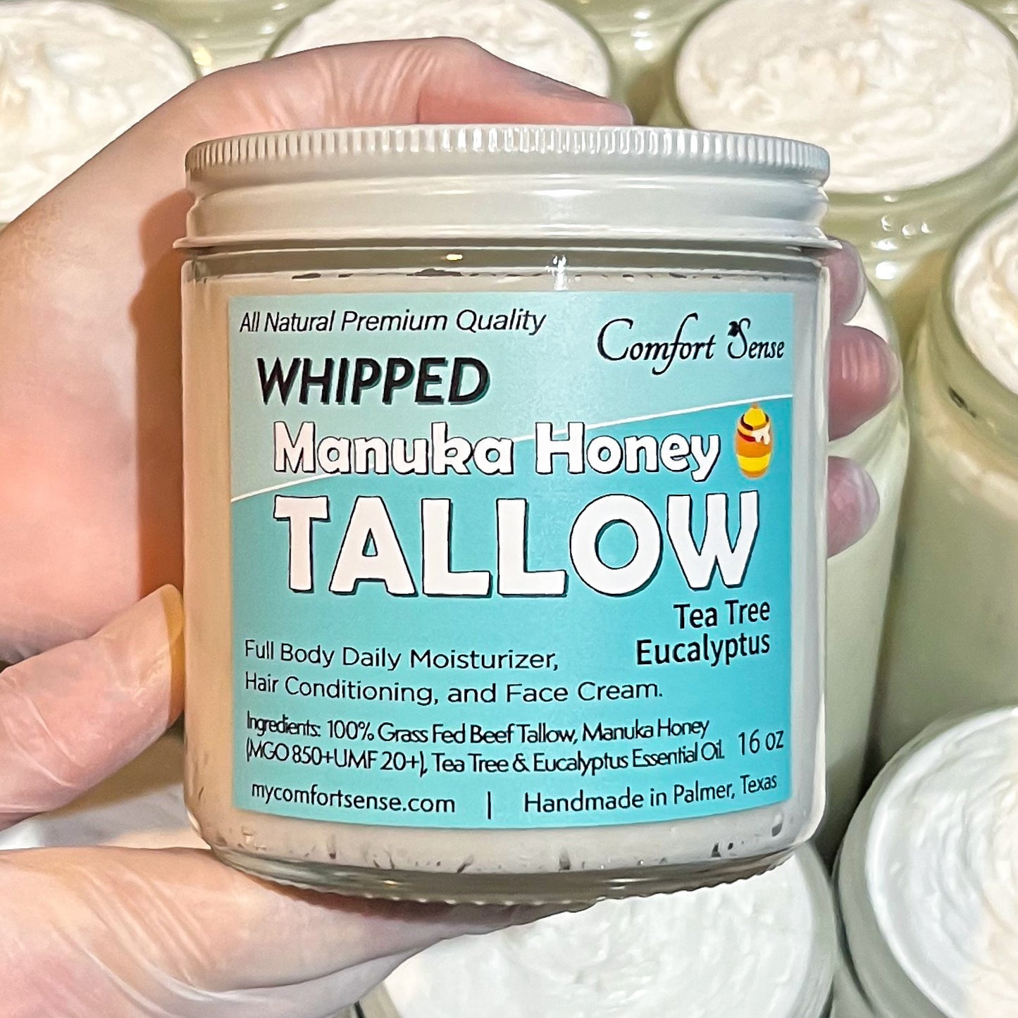 Tea Tree Eucalyptus Whipped Beef Tallow Cream with Manuka Honey