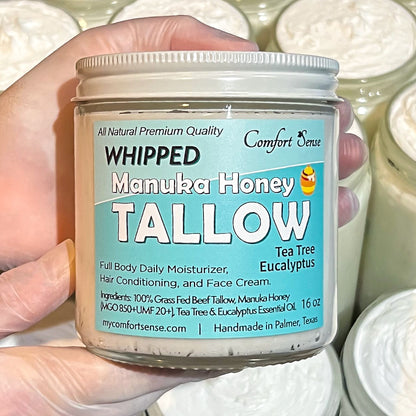 Tea Tree Eucalyptus Whipped Beef Tallow Cream with Manuka Honey