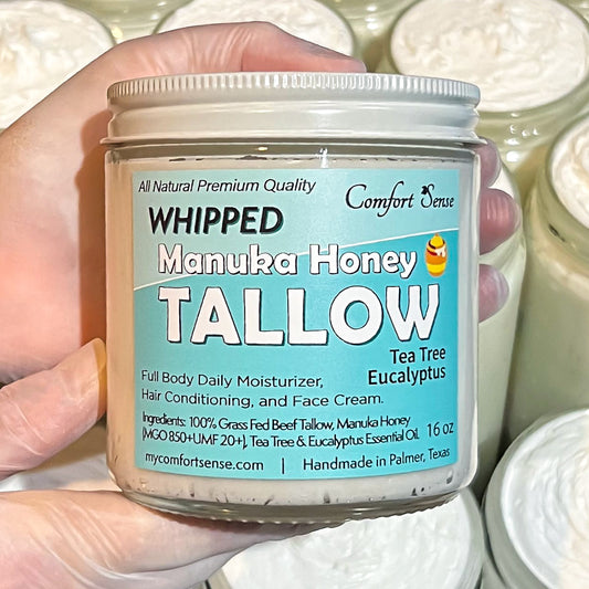 Tea Tree Eucalyptus Whipped Beef Tallow Cream with Manuka Honey