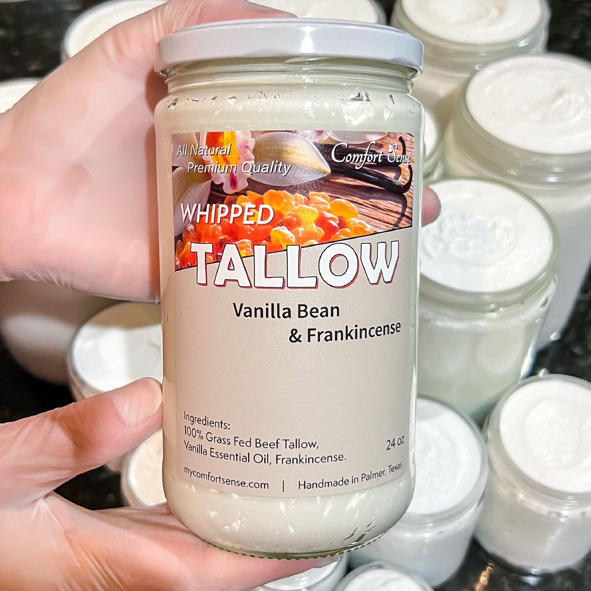Vanilla Bean Frankincense Whipped Beef Tallow Cream
