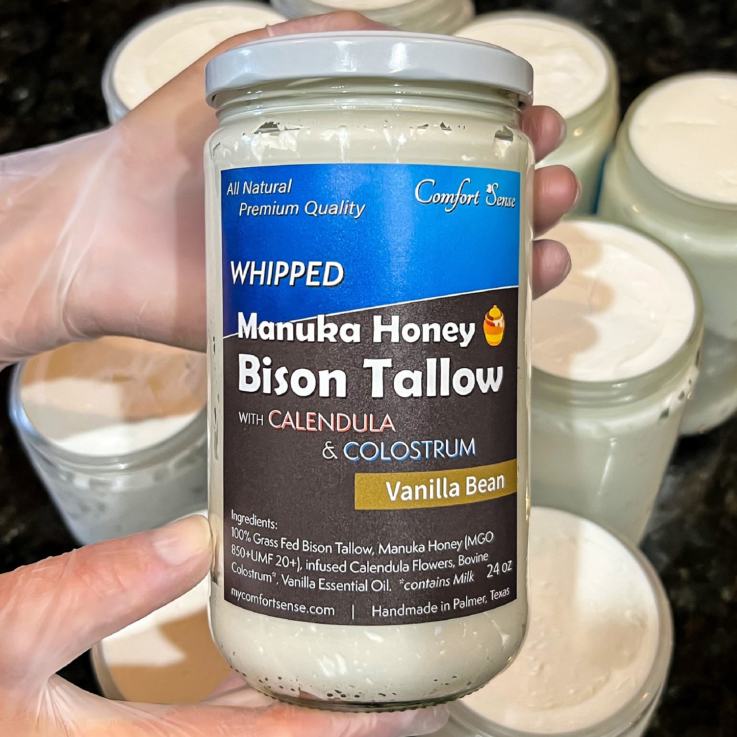 Colostrum Calendula Vanilla Bean Whipped Bison Tallow Cream with Manuka Honey