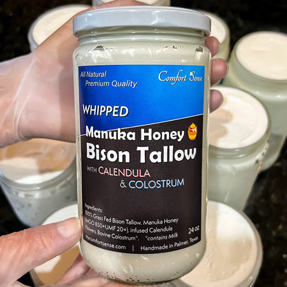 Colostrum Calendula Whipped Bison Tallow Cream with Manuka Honey