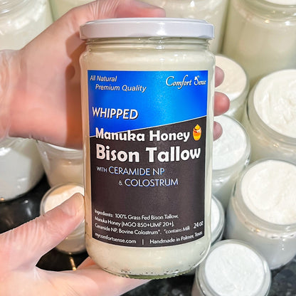 Ceramide & Colostrum Whipped Bison Tallow Cream with Manuka Honey