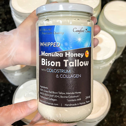 Colostrum Collagen Whipped Bison Tallow Cream with Manuka Honey