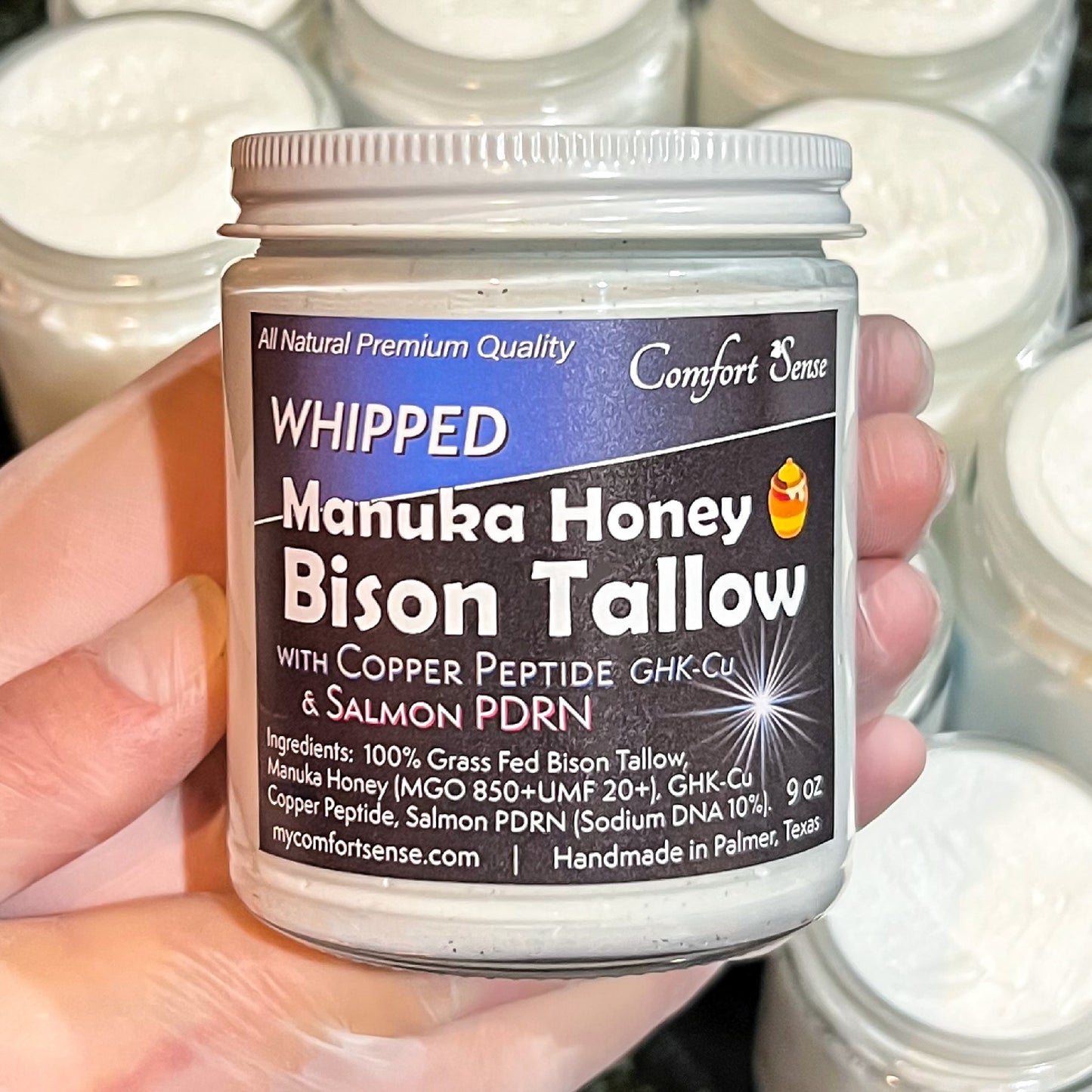 Copper Peptide & Salmon PDRN Whipped Bison Tallow Cream with Manuka Honey