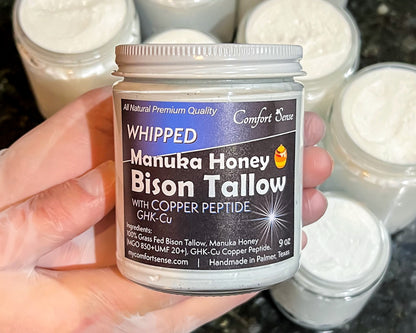 Copper Peptide Whipped Bison Tallow Cream with Manuka Honey