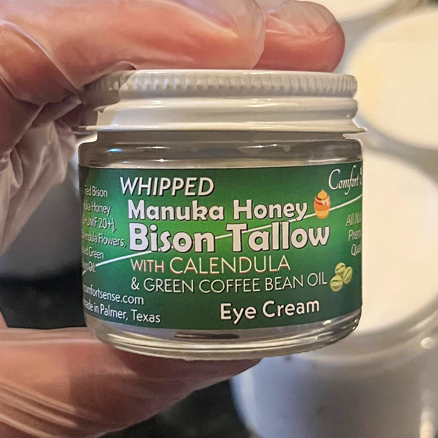 Green Coffee Bean Calendula Eye Cream Whipped Bison Tallow with Manuka Honey