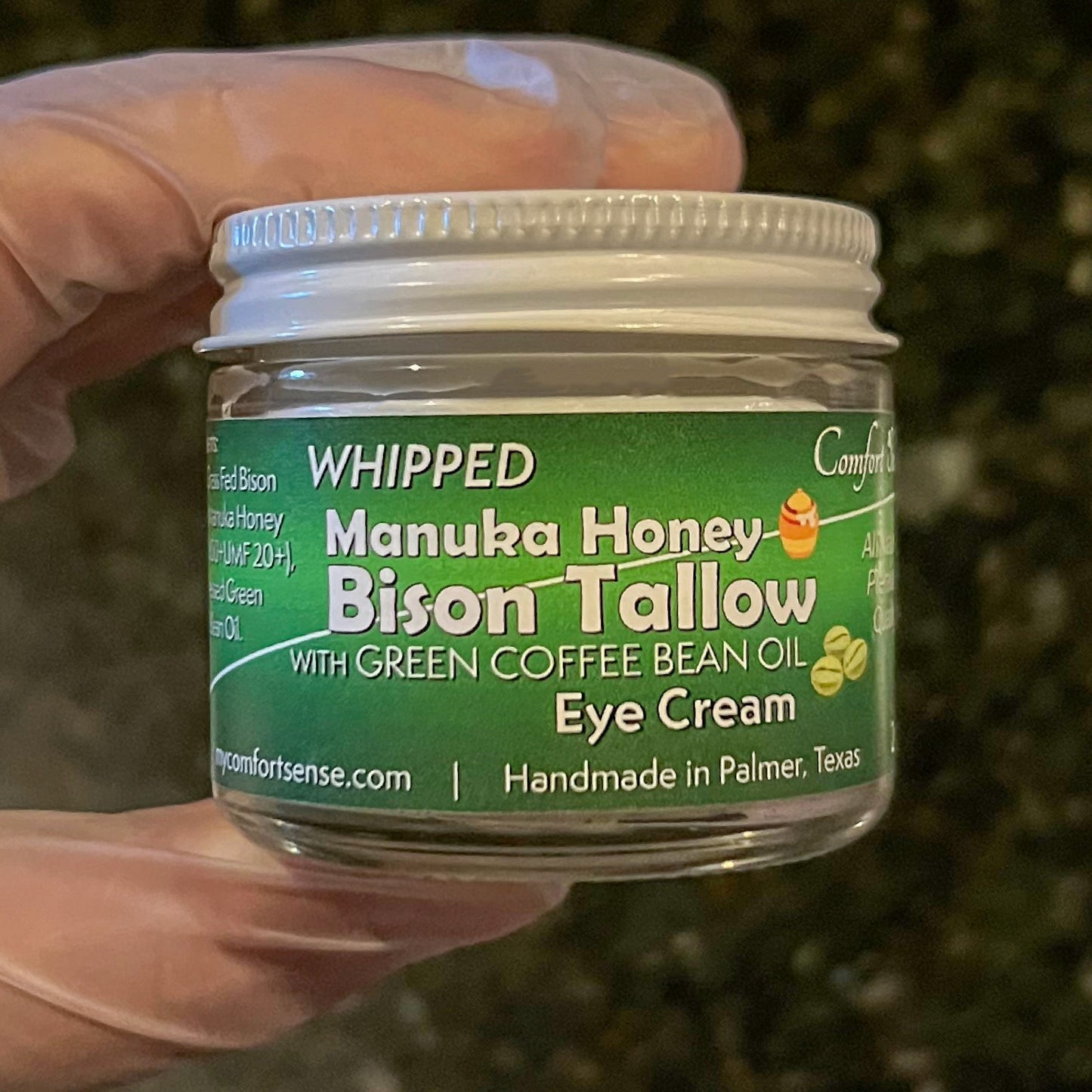 Green Coffee Bean Eye Cream Whipped Bison Tallow with Manuka Honey
