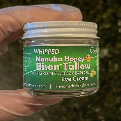 Green Coffee Bean Eye Cream Whipped Bison Tallow with Manuka Honey
