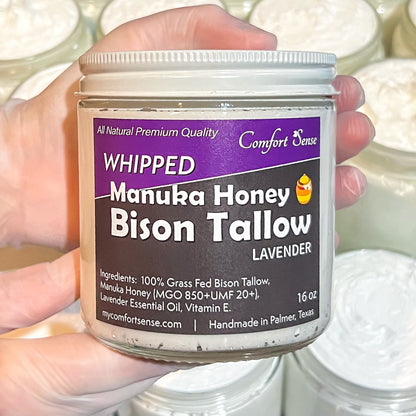 Lavender Whipped Bison Tallow Cream with Manuka Honey