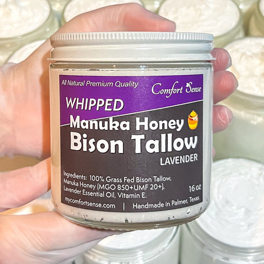 Lavender Whipped Bison Tallow Cream with Manuka Honey