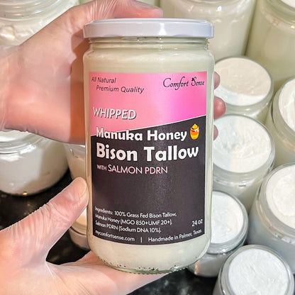 Salmon PDRN Whipped Bison Tallow Cream with Manuka Honey