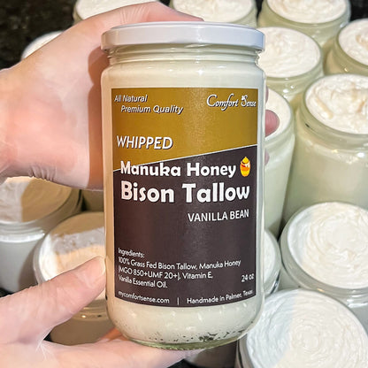 Vanilla Bean Whipped Bison Tallow Cream with Manuka Honey
