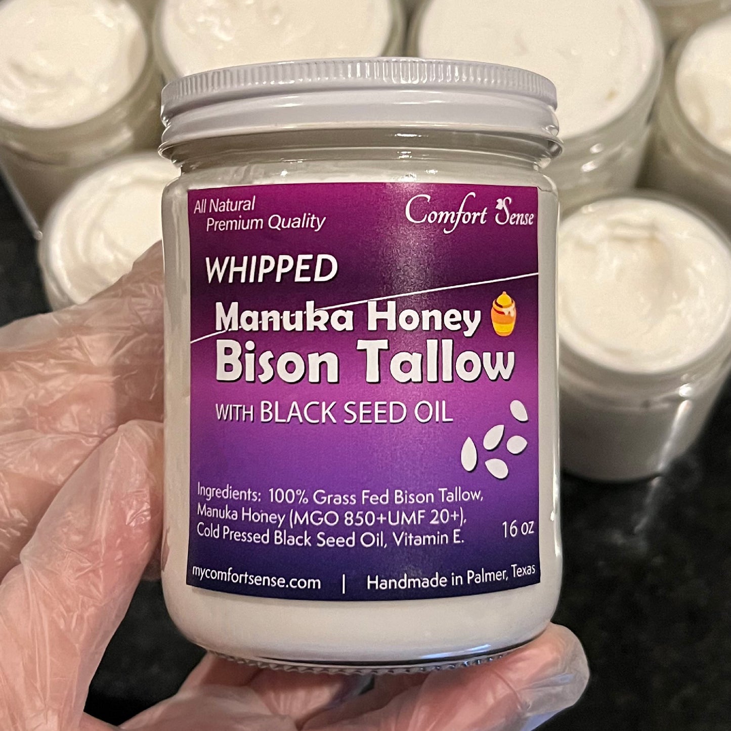 Black Seed Oil Whipped Bison Tallow Cream with Manuka Honey
