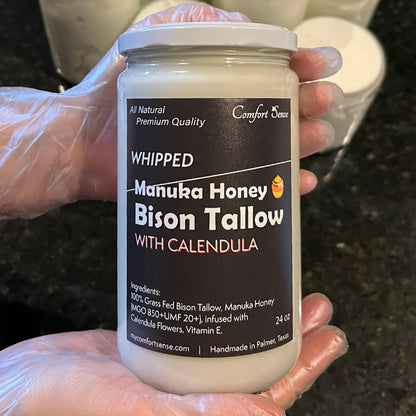 Calendula Whipped Bison Tallow Cream with Manuka Honey