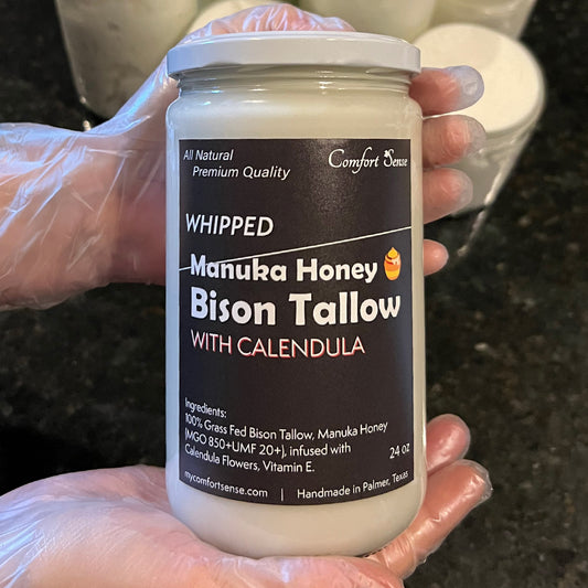 Calendula Whipped Bison Tallow Cream with Manuka Honey