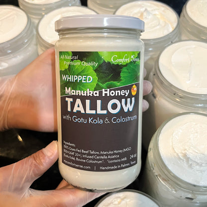 Gotu Kola Colostrum Whipped Beef Tallow Cream with Manuka Honey