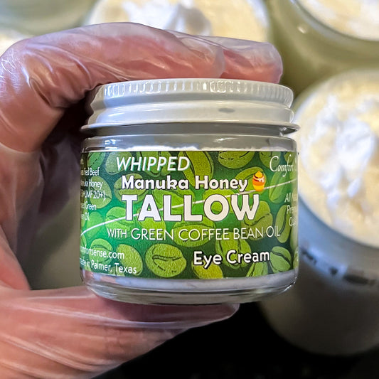 Green Coffee Bean Eye Cream Whipped Beef Tallow with Manuka Honey