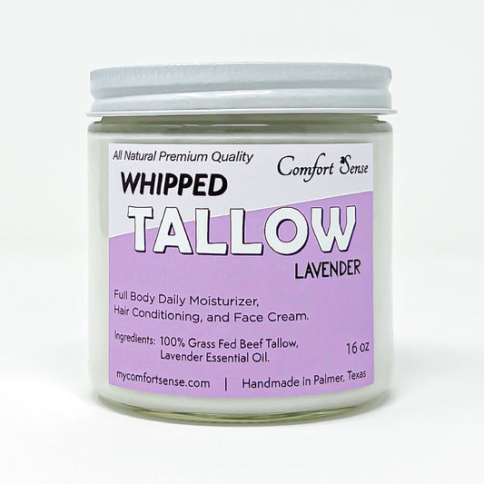 Lavender Whipped Beef Tallow Cream, Grass fed fat, Whole body moisturizer