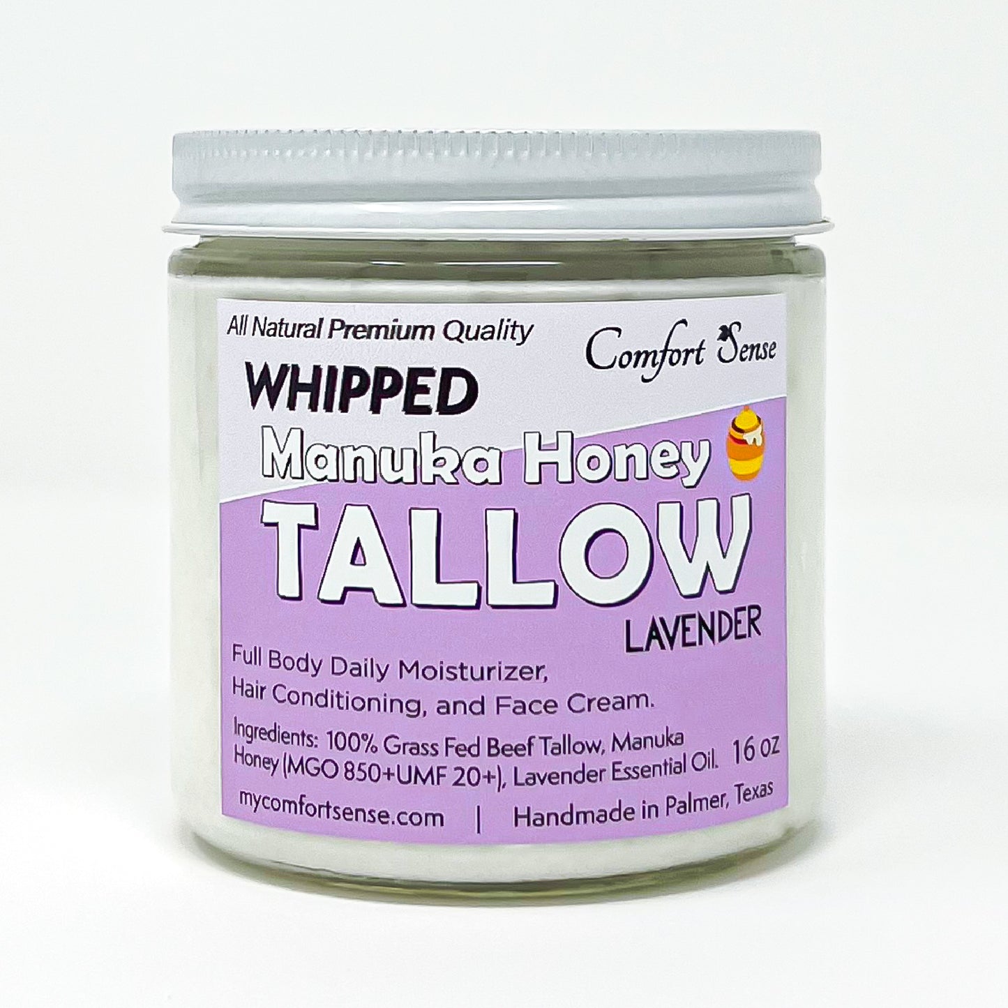 Lavender Whipped Beef Tallow Cream with Manuka Honey