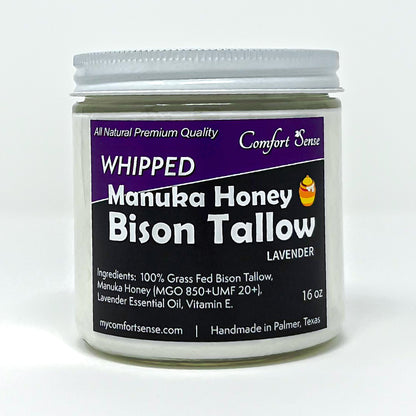 Lavender Whipped Bison Tallow Cream with Manuka Honey