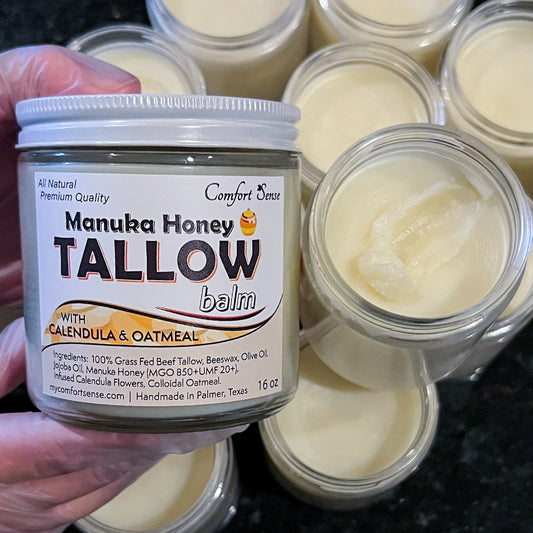 Oatmeal & Calendula Beef Tallow Balm with Manuka Honey