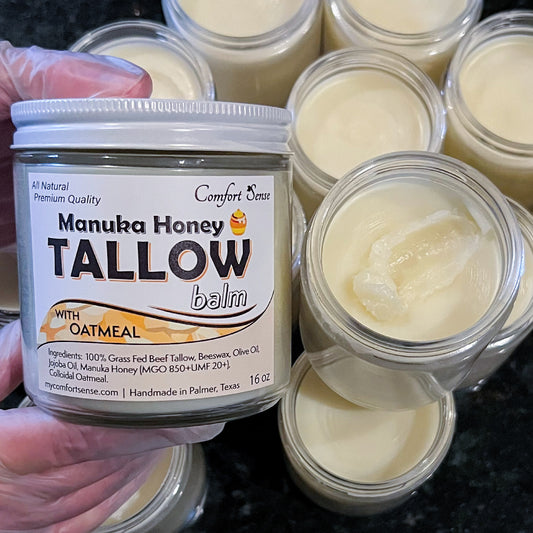 Oatmeal Beef Tallow Balm with Manuka Honey
