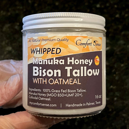 Oatmeal Whipped Bison Tallow Cream with Manuka Honey