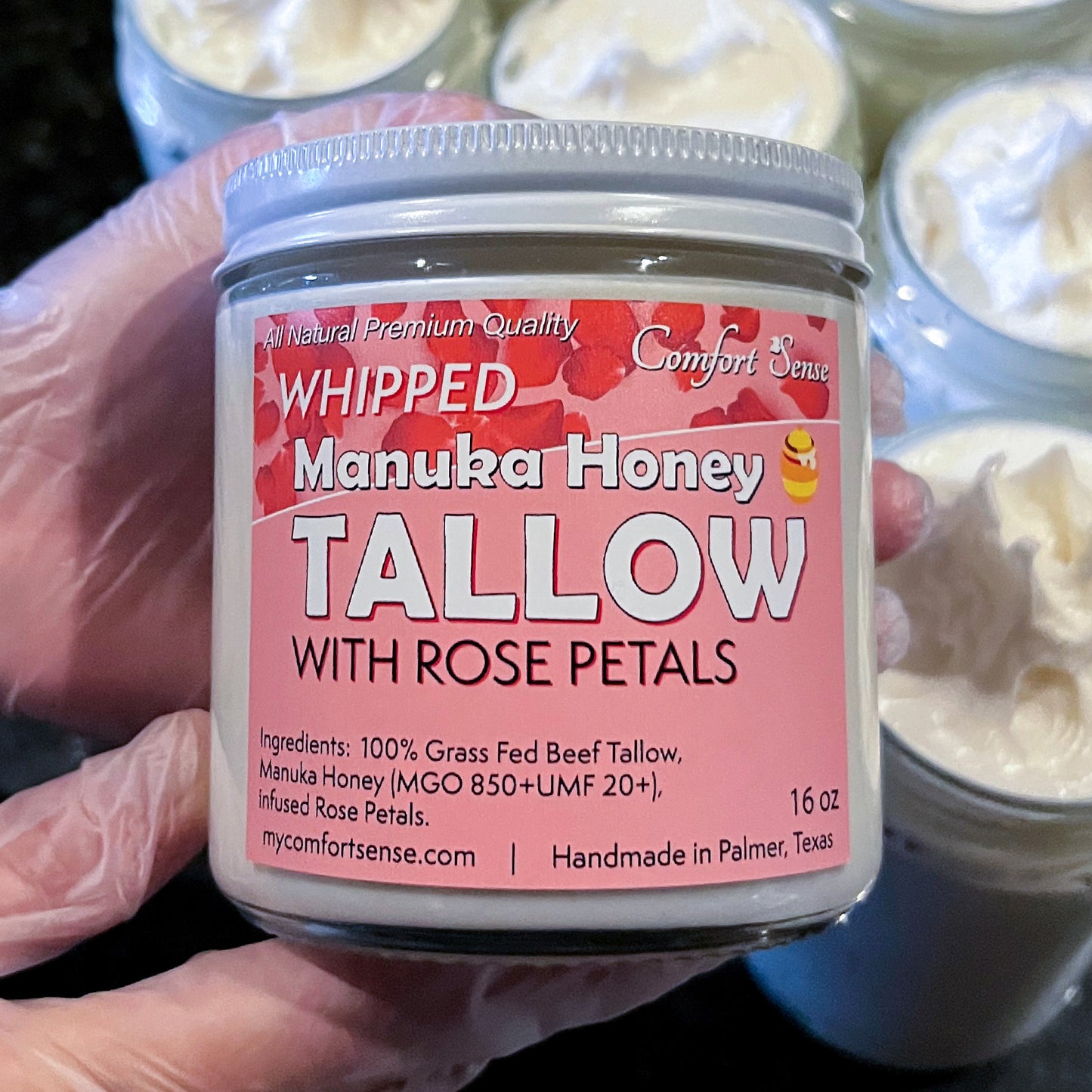 Rose Whipped Beef Tallow Cream with Manuka Honey