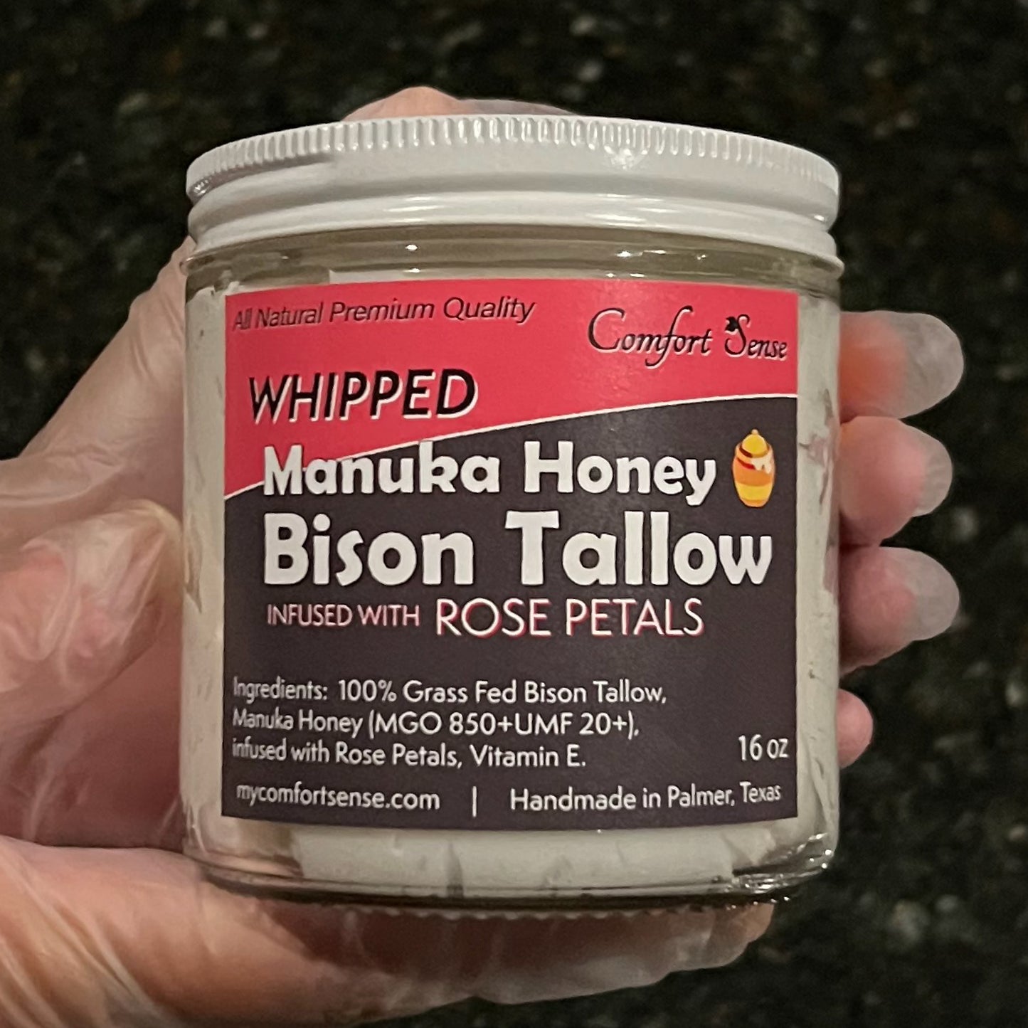 Rose Whipped Bison Tallow Cream with Manuka Honey