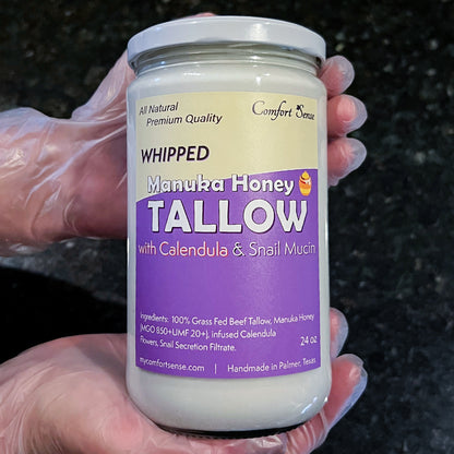 Snail Mucin & Calendula Whipped Beef Tallow Cream with Manuka Honey