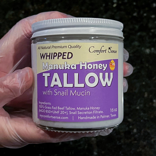 Snail Mucin Whipped Beef Tallow Cream with Manuka Honey