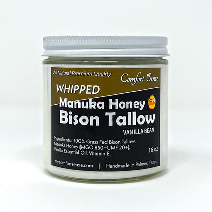 Vanilla Bean Whipped Bison Tallow Cream with Manuka Honey