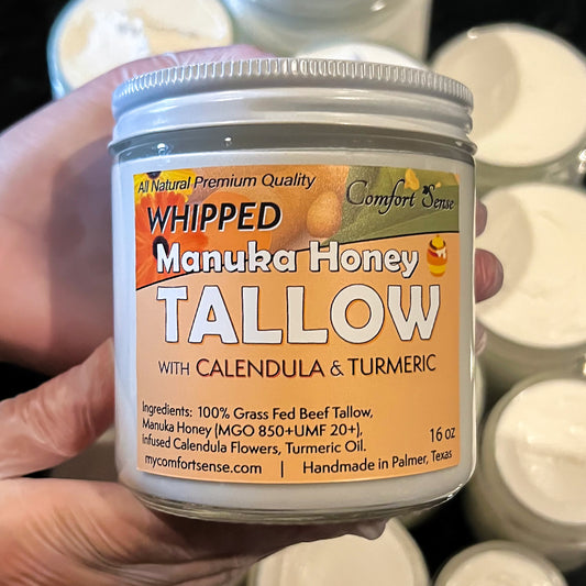 Turmeric Calendula Whipped Beef Tallow Cream with Manuka Honey