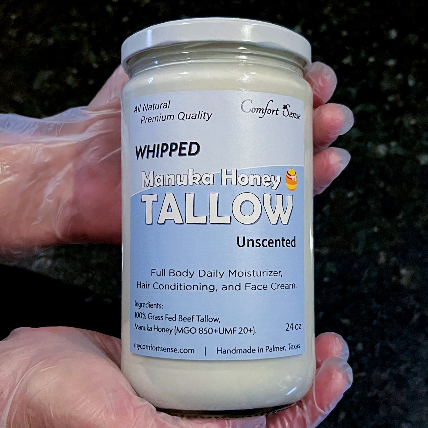 Unscented Whipped Beef Tallow Cream with Manuka Honey