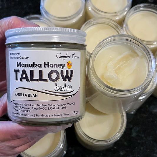 Vanilla Bean Beef Tallow Balm with Manuka Honey